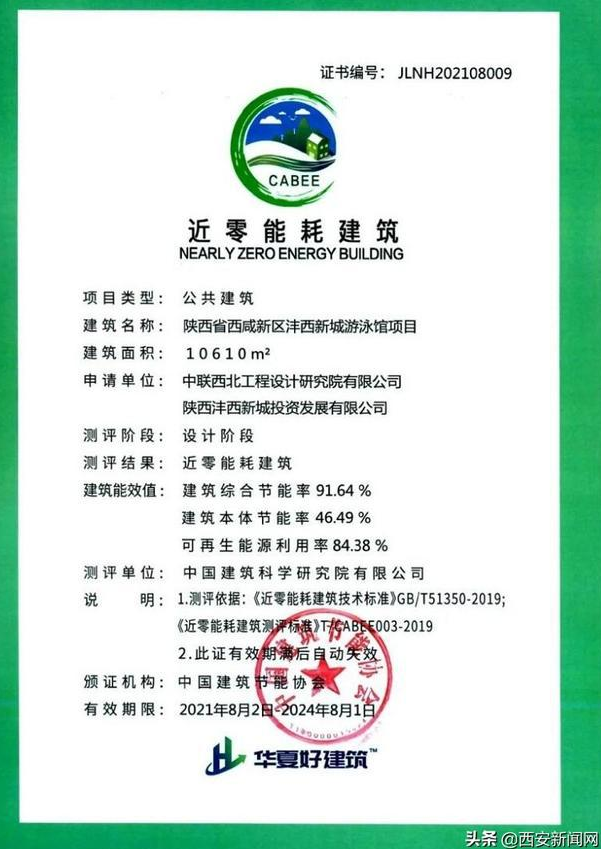 全國(guó)首個(gè)AAA級(jí)裝配式近零能耗游泳館在陜西灃西新城誕生 全國(guó)首個(gè)AAA級(jí)裝配式近零能耗游泳館在陜西灃西新城誕生